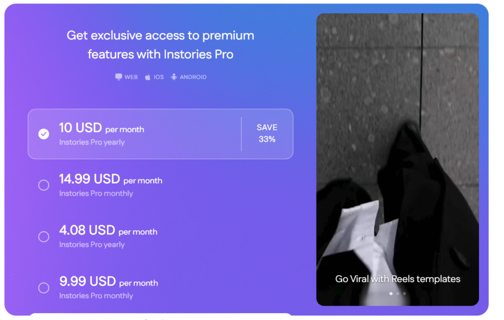 InStories AI: 60-Second Viral Story Maker for Instagram, TikTok, Facebook – Free Trial